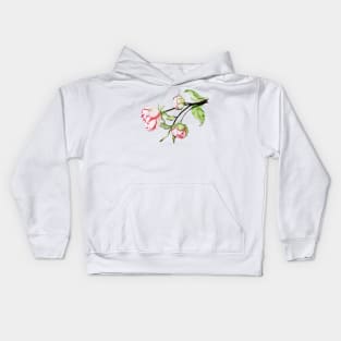 peony flowers.  watercolor Kids Hoodie